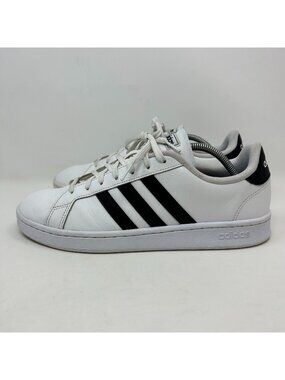 Adidas Grand Court Black & White Leather Sneakers Mens 11